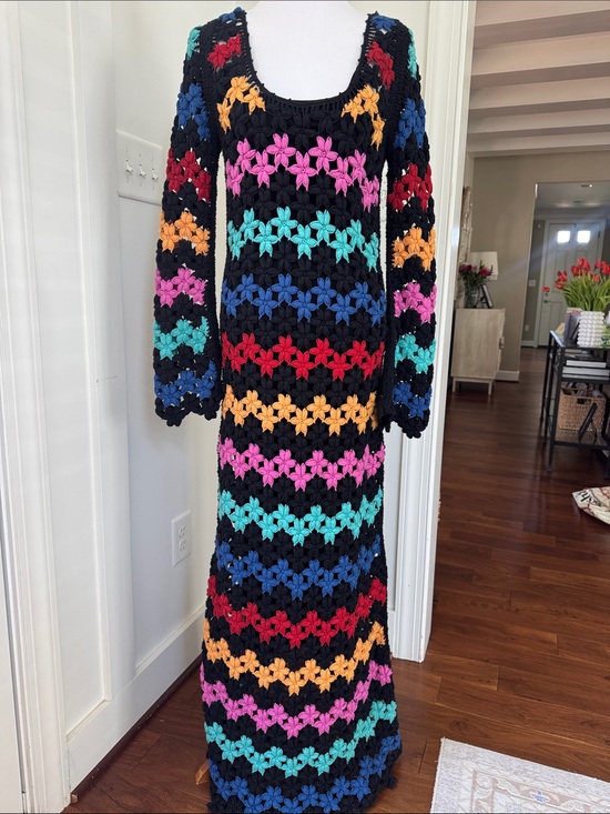 Alix Of Bohemia Dresses & Skirts - Alex Of Bohemia Crochet Knit Multicolor Dress Size S